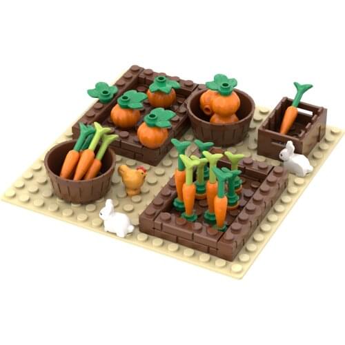 [MOC Hub] Pumpkin Farm Chicken House Compatible Major Brand Toys Building Block Classic Collections Assembled Brick