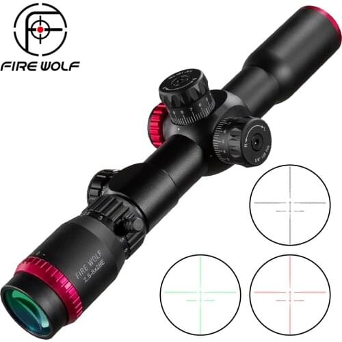 FIRE WOLF 2.5-8X28 FFP Hunting Scope Double Cross Red and Green Focusing Tactical Optical Scope Sniper