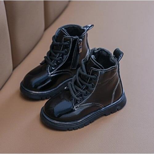 2020 Autumn/Winter Plush Children Boots Boys Girls Martin Shoes Fashion Brand Zipper Soft Leather Warm Kids Short Boots