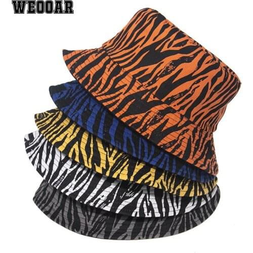 WEOOAR double-sided Zebra Women Bucket Hats for Men Panama Summer Children 2021 Fisherman Hat Hip Hop Caps Female Sun Bob MZ177