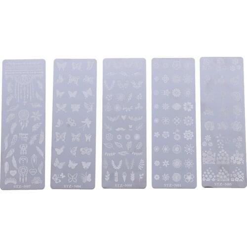 1pc Nail Stamping Plates Flower Leaf Geometry Animals Image Stamp Templates Manicure Print Stencil Tools