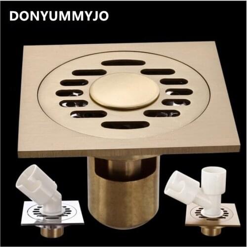 New Odor-resistan Brass Chrome Floor Drain Cover Shower Floor Grate Drain 4 inch