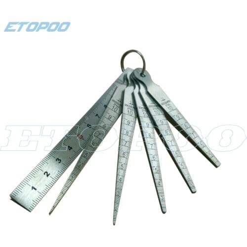 0-29mm Steel Metric Taper Gauge Aperture Scale Wedge Feeler For Drill Hole 4 In 1 Muti-fuction Gap Ruler Measuring Tools