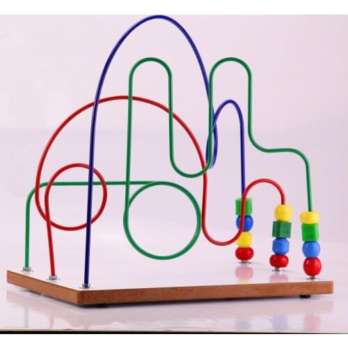 3 String Red Blue Green Montesorri Game for Toddler Kid Shape Color Learning Set Geometric Figure to Babies as gift Wooden