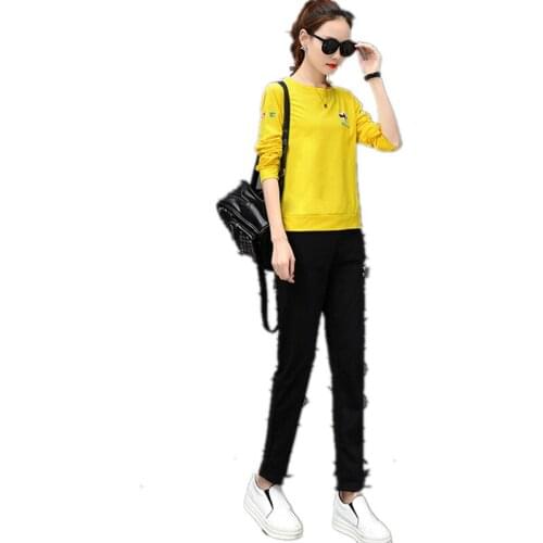 Trending Products 2020 Sporting suit female autumn clothes Lady clothes set 2 piece set Printing Youth clothing for women 1626