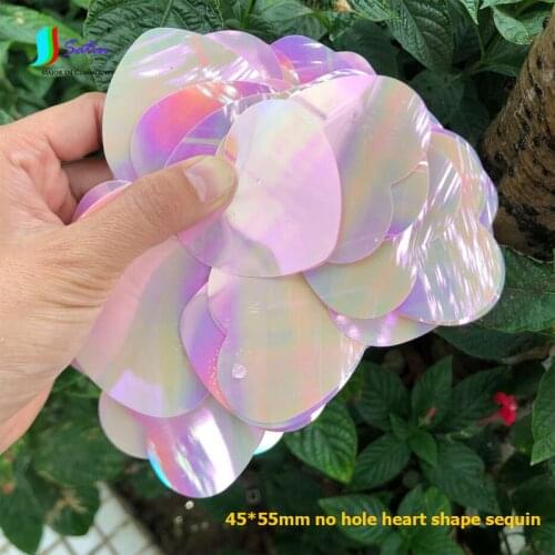 Weight 500g Quantity 600pcs Diy Handmade Material Jewelry Earrings Big Large Size 55mm Heart Shape Pink Loose Sequins S1046L