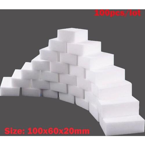 100 Pcs/lot Magic Sponge Multi-functional Cleaning Eraser Melamine Sponge For Kitchen Bathroom Cleaning Accessories 100*60*20mm