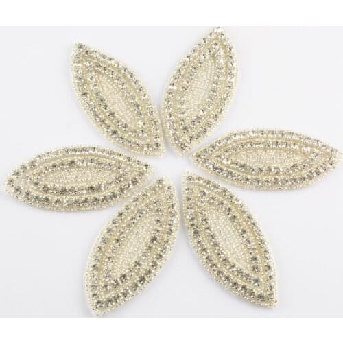 High Quality 6pcs/lot Copper Button With Claw Zircon For Hair Flower Centre Non-rust 80*36mm Silver Oval Shape Charms PJ19