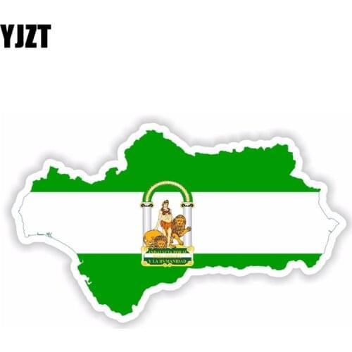 YJZT 15CM*8.7CM Car Styling Andalucia Spain Map Flag Car Sticker Accessories Decal 6-1966