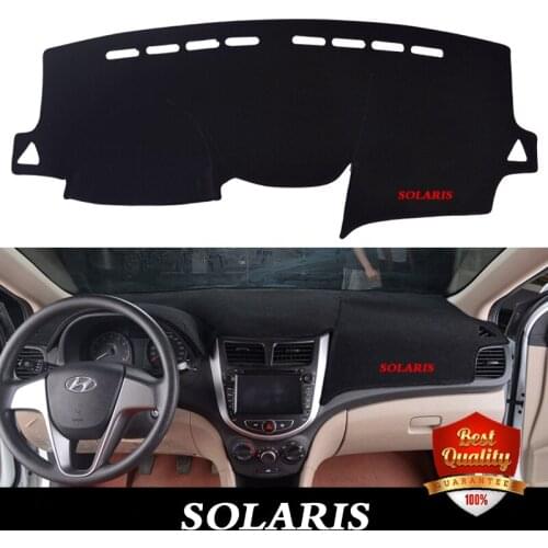Car Styling Dashboard Protective Mats Shade Cushion Interior Carpet Photophobism Pad For HYUNDA SOLARIS 2012-2015