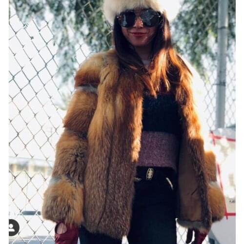 Autumn Winter Coat Women Real Fox Fur Coat Casual Fashion New High Quality Ladies Overcoat Jackets