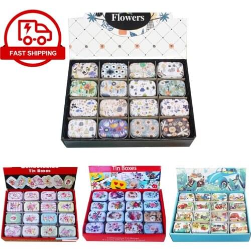 12 Pieces/lot Tin Box Dream Unicorn Mini Wedding Candy Storage Box Mac Makeup Jewelry Pill Case Coin Earring Headphones Gift Box