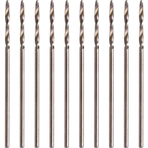 10Pcs/Set 1mm M35 Triangle Shank HSS-Co Cobalt Twist Drill Spiral Bit