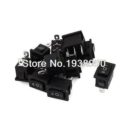 10 Pcs x AC 6A/250V 10A/125V 3 Pin SPDT ON-OFF-ON 3 Position Boat Rocker Switch
