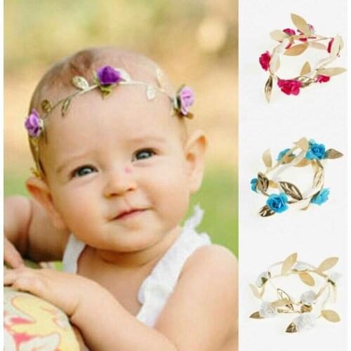 4 Colors Rose Flower Hairband Baby Kids Floral Crown Headband Wedding Girls Headwear 2021 Infant Baby Girls Hair Accessories