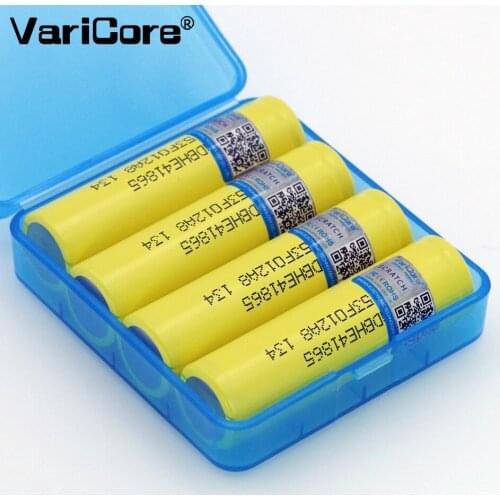 4PCS VariCore For HE4 2500mAh Li-lon Battery 18650 3.7V Power Rechargeable batteries 20A discharge + Storage box