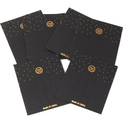 6.3x7.3cm Handmade Jewelry Hairpin Packaging Card 50Pcs Golden Dots Printing Hair Clip Packing Paper Cards Hair Accessory