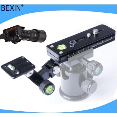 120mm Aluminum Quick Release Plate Long Nodal Slide Rail Long-focus Lens Support holder Kit for Bird Watching for Arca standard