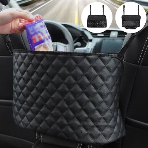 Car Handbag Holder PU Leather Seat Back Organizer Large Capacity Bag Automotive Storage Pocket Seat Crevice Interior Accessories