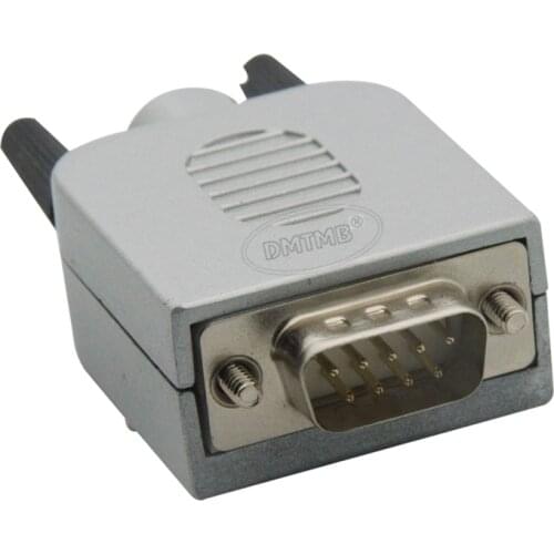 DB9 RS232 RS485 male Connector with backside screw connection and metal housing