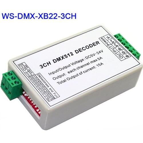 5V 12V 24V Common anode DMX512 Decoder 3 CH 9 CH 24 CH Channels DMX LED RGB RGBW Controller For LED Strip,Lamp,Light,Lights tape
