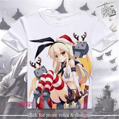 Kantai Collection Cosplay Costume Cloth Adult Kids Child Short Sleeve T Shirt T-shirt