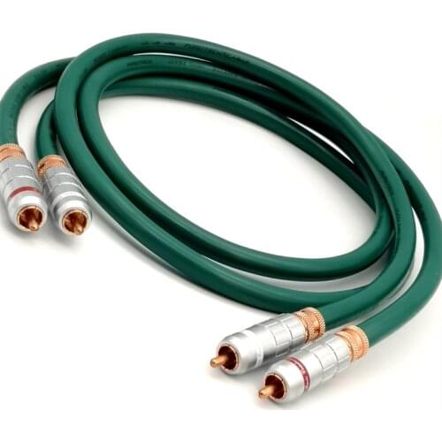 Hifi 1 pair green furutech fa-220 OCC 2rca to 2rca audio cable amplifier Cd dvd player Speaker CMC-connector signal cable