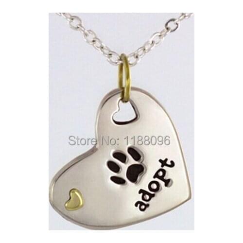Best-selling Adopt Paw Heart NECKLACE low price personalized dog tags wholesale engraved dog tags high quality dogtag hl80855