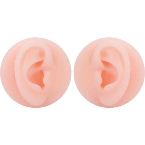 Ear Clean Tool Portable Professional Soft Silicone Ear Model Fake Ear Display Sample Ear Acupuncture Practice Model Ear