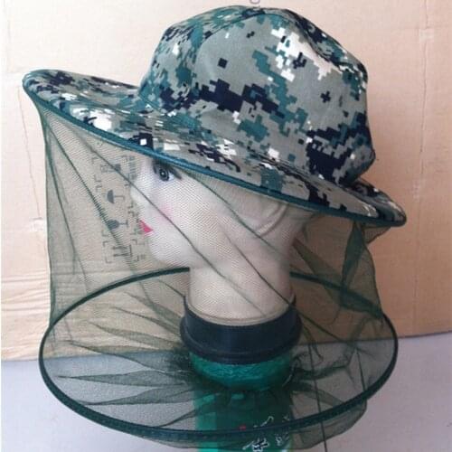 Prevention Camouflage Bee Keeping Fishing Hat Insects Mosquito Net Cap Mesh Mosquito Cap Outdoor Sunshade Lone Neck Head Cover