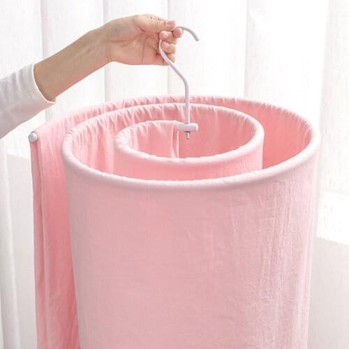Round spiral Quilt Sheets Hanger Stainless Steel Rotating Drying Rack Save Space Blanket Hanger Outdoor Home Balcony Hanger U3