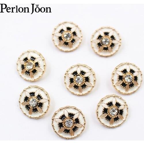 20pcs 18mm round rhinestone ceramic buttons, fashionable and retro, suitable for ladies' dresses, sweaters and accessories NK073