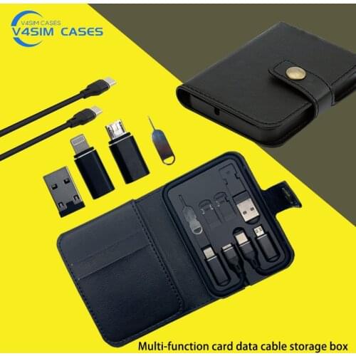 Urban Survival Card multi-function Data Line Conversion Head Charger Universal Portable Card Storage wallet