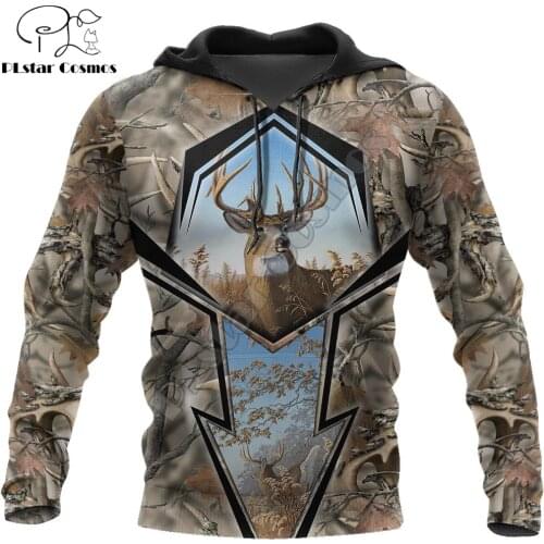 Beautiful Deer Hunting 3D Printed Fashion Mens Autumn Hoodie Sweatshirt Unisex Streetwear Casual Zip Jacket Pullover KJ542