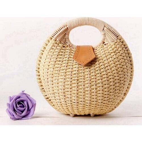Fashion Woven Bag Women 2021 New Summer Shell Style Women Handle Handbag Handmade Hollow Out Straw Crossbody Bag Women Clutch