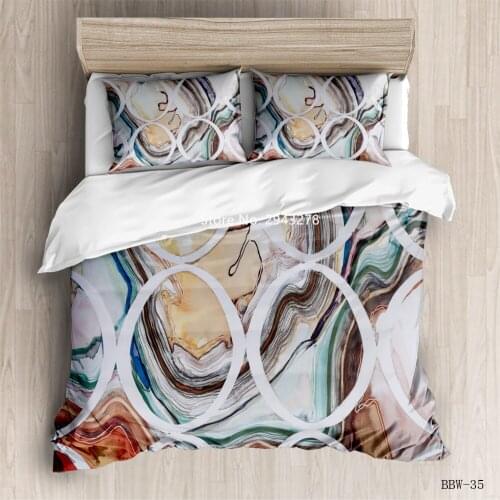 Fashion Flow Color Texture Series Patterned 3D Bedding Printed Quilt Covers and Pillowcases Luxury Full Size Bedroom Decor