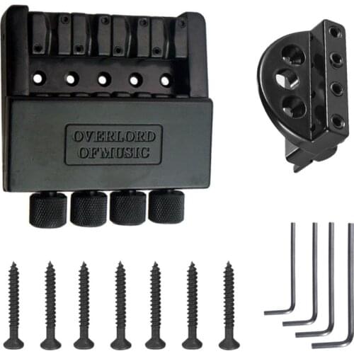 Headless Electric Bass Tailpiece Bridge set Fixed Hardtail Saddle 4-string guitar Accessory