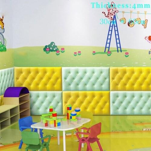 3D Wall Sticker For Wall DIY Foam Soft Bag Tiles Wall Panels Home Decor Leather Waterproof Self Adhesive Wallpaper Kids Room 4mm