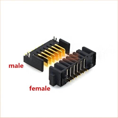 New 10pcs/Lot 6Pin pitch 2.0mm laptop battery connector female and The male connector