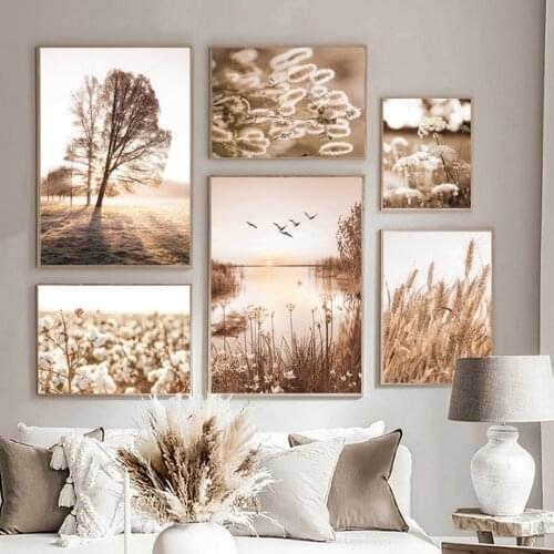 Dandelion Reed Daisy Cotton Orchid Barley Quote Wall Art Canvas Painting Posters And Prints Living Room Nordic Style Decoration