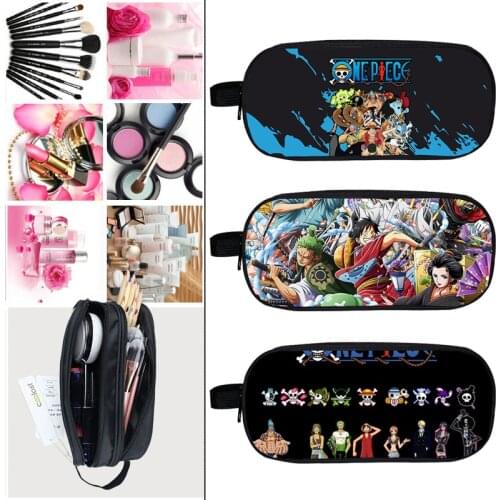 One Piece Pencil case Boys 3D Print Pen bag women Harajuku Cosmetic Bag Cartoon School Supplies Stationery Zipper Make Up box