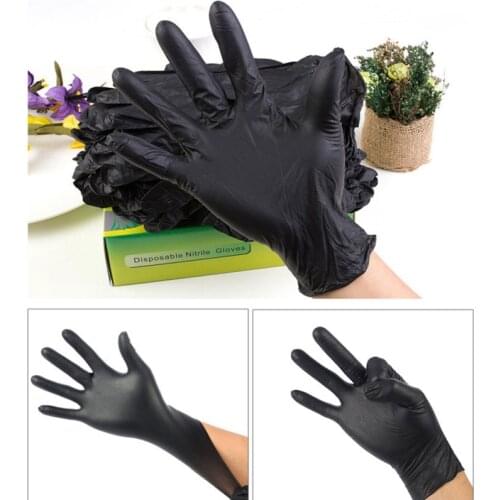 20Pcs/Set New Rubber Disposable Mechanic Nitrile Gloves Universal Powder Free Comfortable Black Glove for Auto Detail Car Clean