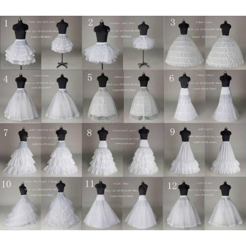 NEW 12Style White A Line/Hoop/Hoopless wedding Crinoline Petticoat/Underskirt-SN