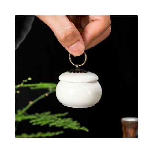 Portable Ceramic Tea Box Mini Coffee Airtight Pots Fragrant Ointment Pottery Jar Sealed Storage Tank Kitchen Organizer Container