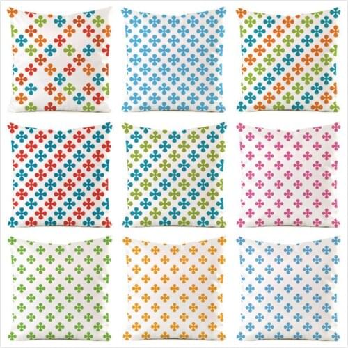 45cm*45cm Colorful Cross Inimitated Silk Fabric Throw Pillow Covers Couch Cushion Cover Home Decorative Pillows Pillow Case