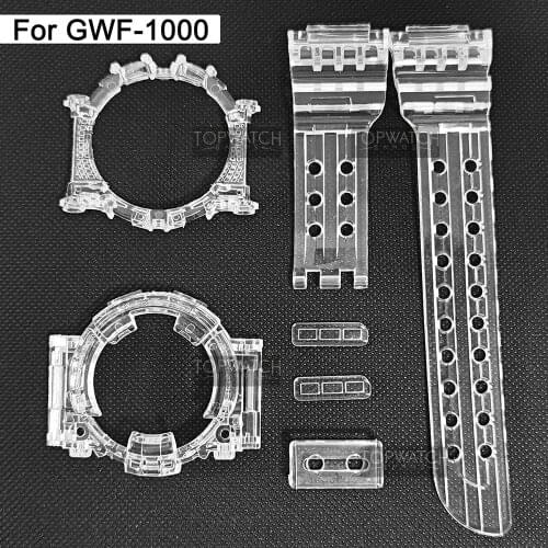 For GWF-1000 Strap Rubber Watchband Ice Transparent Silicone Watch Bands and Case Cover Waterproof Sport Watchbands with tools