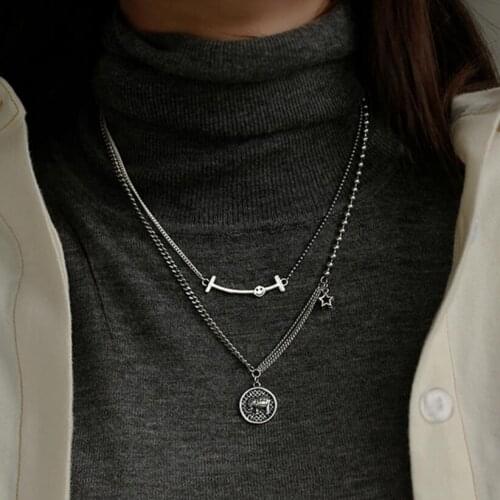 925 Sterling Silver Vintage Jewelry Elephant Smiling Face Thai Silver Necklace For Women Party Gifts Wholesale S-N515