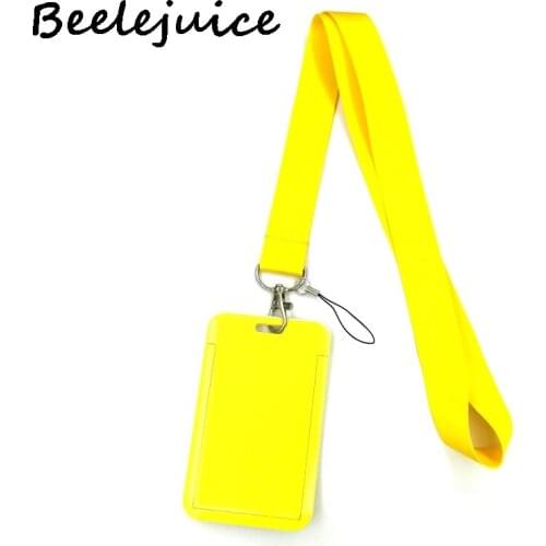 Yellow Color Lanyard Neck Strap Art Anime Fashion Lanyards Bus ID Name Work Card Holder Accessories Decorations Kids Gifts