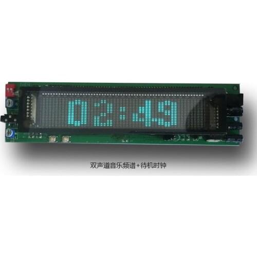 VFD Music Spectrum with Clock DIY25 Frequency Division 16-level LED Screen Display Amplifier Rhythm Light Dynamic Module