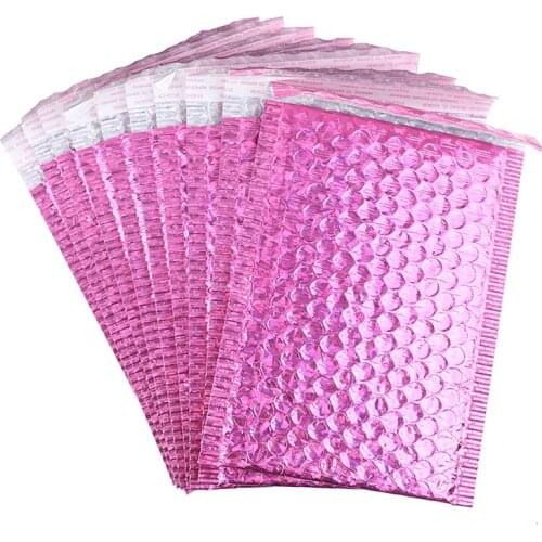 10Pcs Rose Laser Bubble Mailer Envelopes Padded Mailing Bag Self Sealing Home Storage Containers Bags